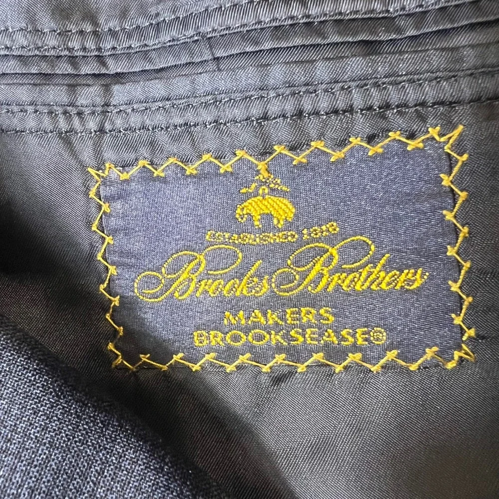 VTG Brooks Brothers Makers Brooksease Navy Blue Blazer Sport Coat Mens 39 Short